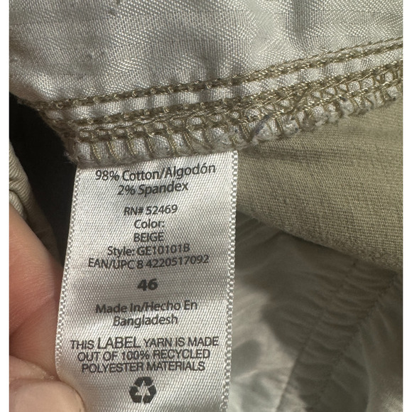 George Mens Cargo Shorts 46x10 Khaki Pockets Casual Work Summer Comfort Relaxed - Picture 5 of 5